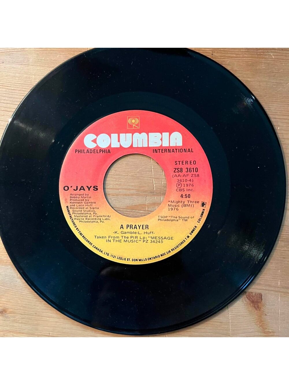 O'Jays - A Prayer/Darlin' Darlin' Baby(Sweet, Tender, Love) 45rpm VG+ R11